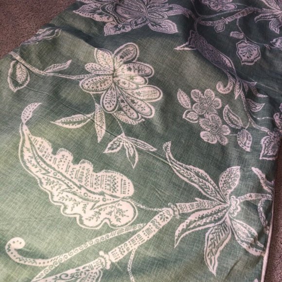 Tommy Bahama Home King Size Pillow Sham‎ Case Green Cream Floral Leaf Print (1) - Picture 7 of 13